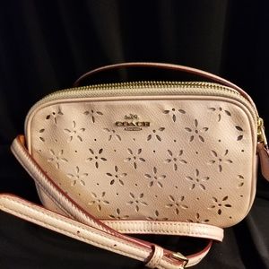 Coach Pink Eyelet Cutout Small Crossbody